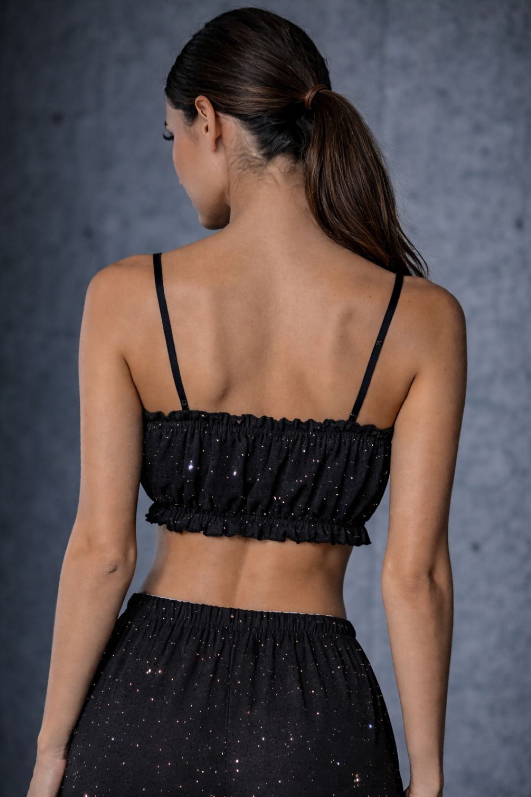 Midnight Rhinestone Bralette Top