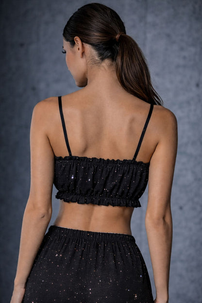 Midnight Rhinestone Bralette Top
