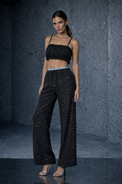 Midnight Rhinestone Bralette Top