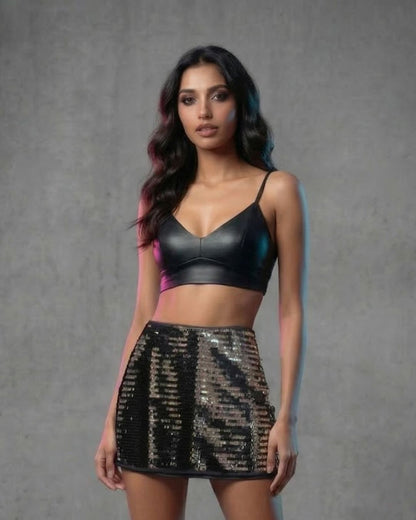 Midnight Black Sequin Skirt