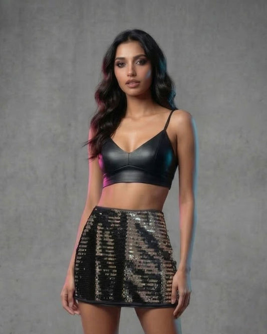 Midnight Black Sequin Skirt